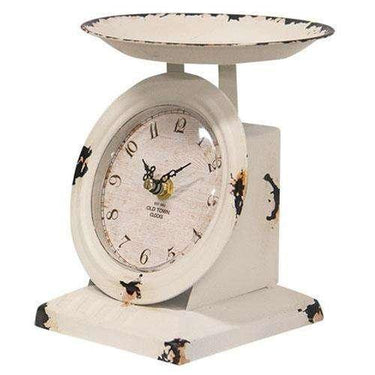 Farmhouse White Old Town Scale Clock - The Fox Decor